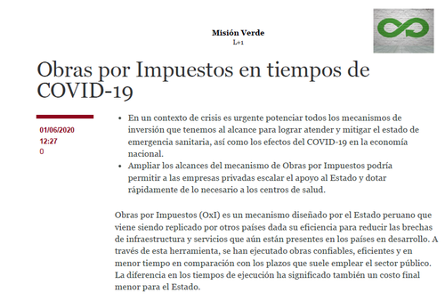 Obras por Impuestos COVID-19